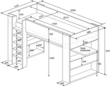 Lit mezzanine avec bureau Graham