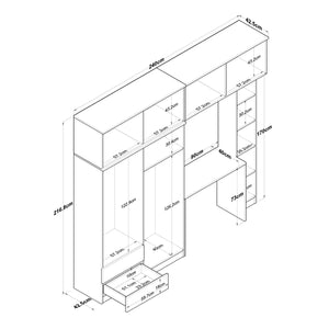 Armoire avec bureau et étagères intégrés Virro